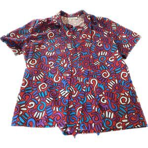 Lucky Winner Shirt Womens Pullover Short Sleeve Floral Grandma VTG US Made